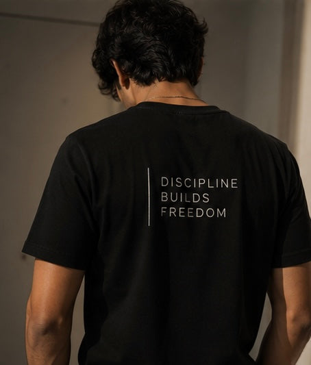 Black Minimal Embroidery T-Shirt – Paper Plane Edition