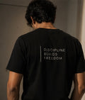 Black Minimal Embroidery T-Shirt – Paper Plane Edition